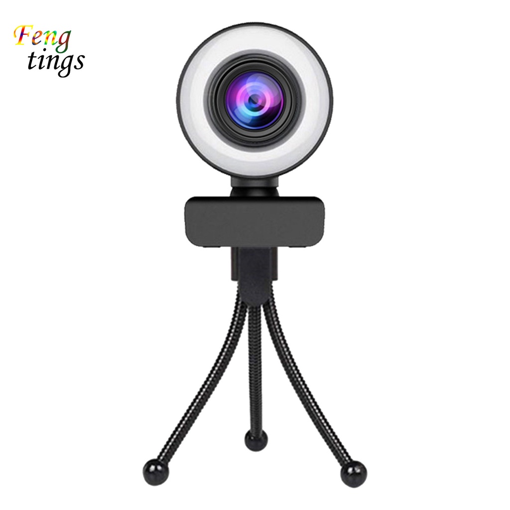Webcam 1080P/2K kèm vòng đèn hình nhẫn dùng cho phát sóng trực tiếp