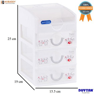 Tủ Nhựa Duy Tân Tomi Nhỏ 4 Ngăn No.219/4 |15.5 x 19 x 25 cm | Chuyên dùng đựng bút viết, Mỹ phẩm, vật dụng nhỏ...