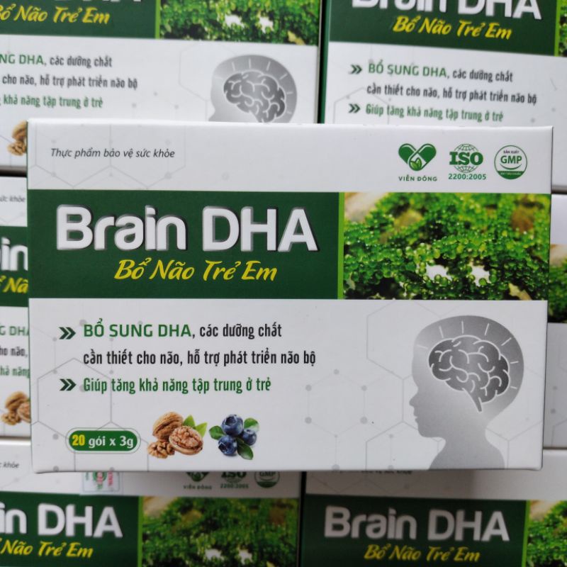Combo 2hộp cốm bổ não trẻ em BRAIN DHA hoặc ONEBRAIN Ích Não Nhi hộp20gói (thành phần giống GBrain) vị thơm ngon dễ uống