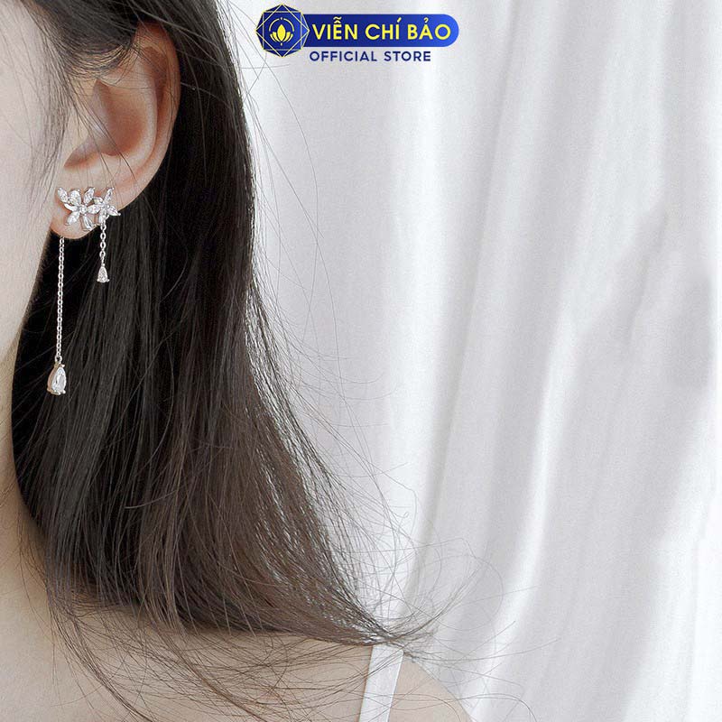 Bông tai bạc nữ Hoa Anh Đào chất liệu bạc 925 thời trang phụ kiện trang sức nữ thương hiệu Viễn Chí Bảo B000024