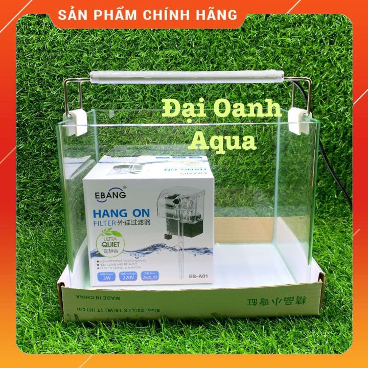 { RẺ VÔ ĐỐI } Bộ Bể Cá Kính Đúc 22cm Mini  Để Bàn, Dài 22cm Rộng 15cm Cao 17cm - Bể Cá Cảnh Mini