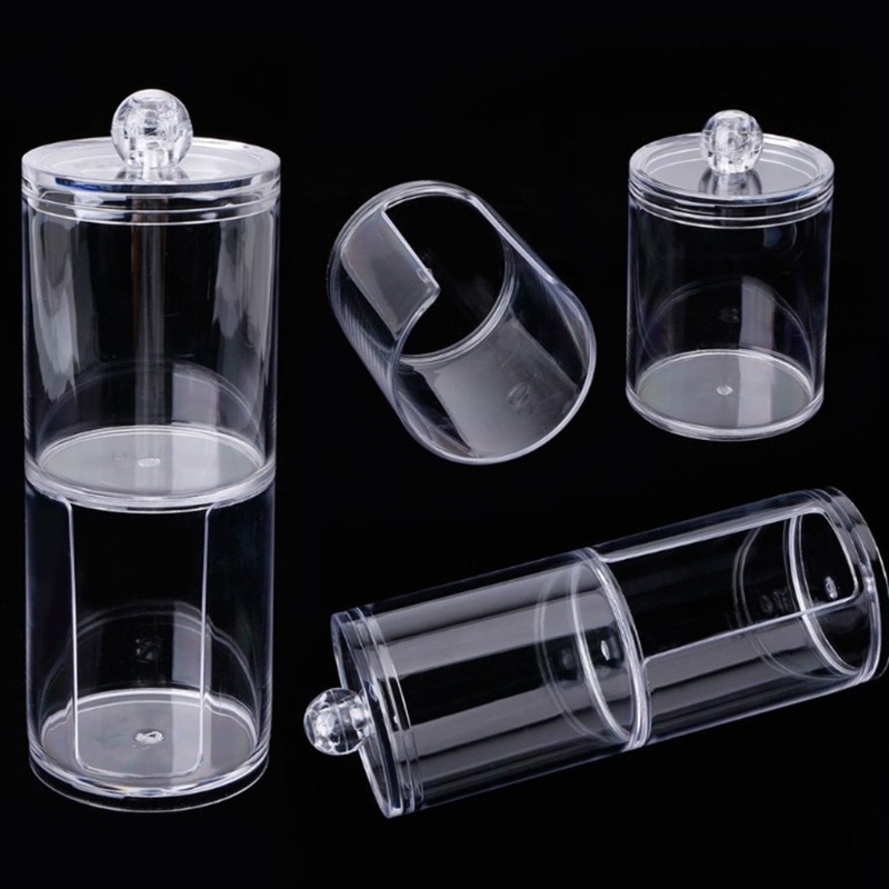 Bộ 3 Hộp Nhựa Acrylic Trong Suốt Đựng Bông Tẩy Trang