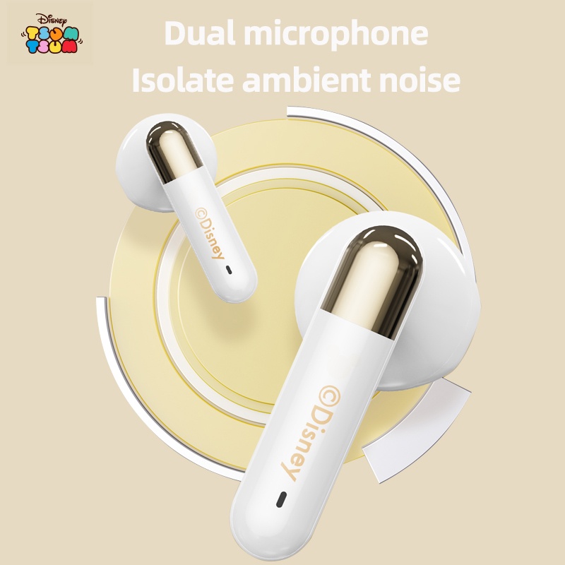 Tai nghe nhét tai DISNEY F5 không dây Bluetooth V5.3 âm thanh nổi rõ ràng giảm tiếng ồn thời lượng pin siêu dài có micro