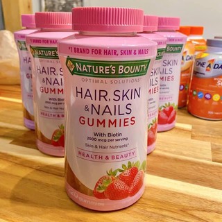 Kẹo dẻo hỗ trợ tóc dày, móng khoẻ và da đẹp Nature’s Bounty Hair, Skin, Nails Gummies Mỹ