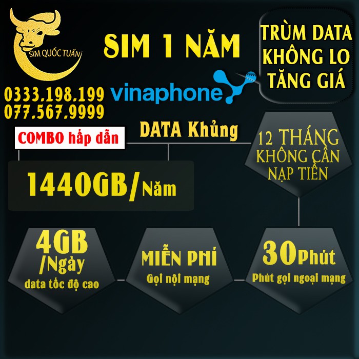 Data 90GB/th Sim 4G ITele(Vina) V77 Gói Cước MAY- Tặng 90GB/Tháng - Gọi Miễn Phí Vinaphone - 30Ph Ngoại Mạng + 60 SMS