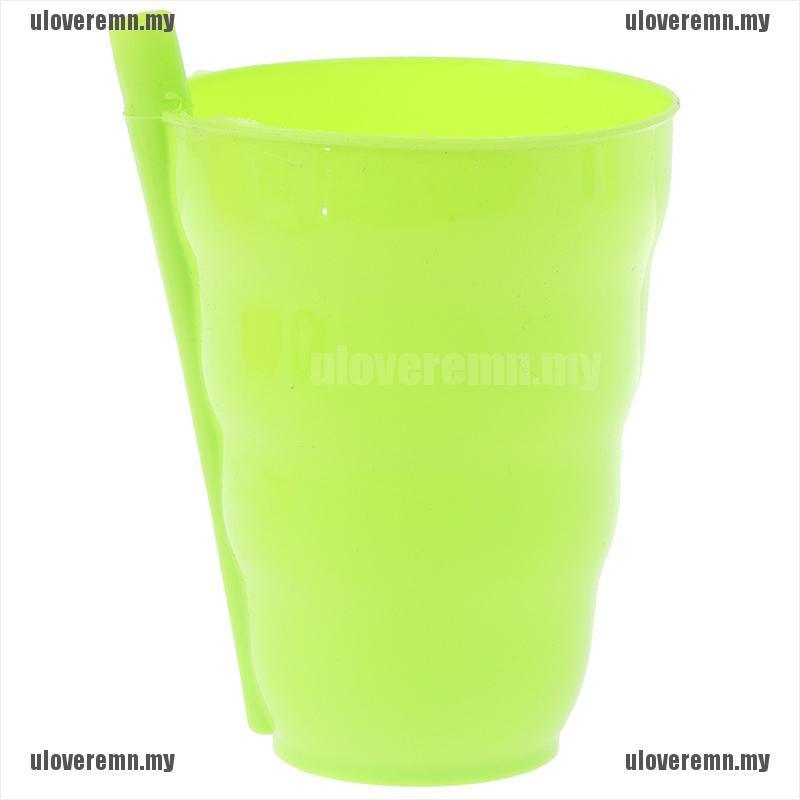 Set 2 Bình Nước Nhựa Có Ống Hút Tiện Lợi Cho Bé