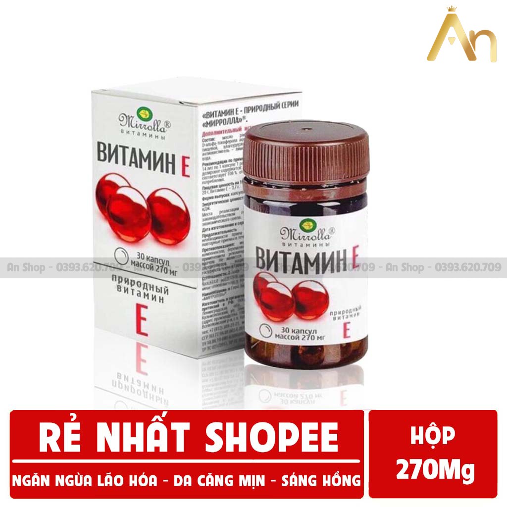 Vitamin E đỏ Nga ⚡FREESHIP⚡ Tái tạo da, ngăn ngừa lão hóa, mang đến vẻ đẹp trẻ trung, tự nhiên cho chị em phụ nữ