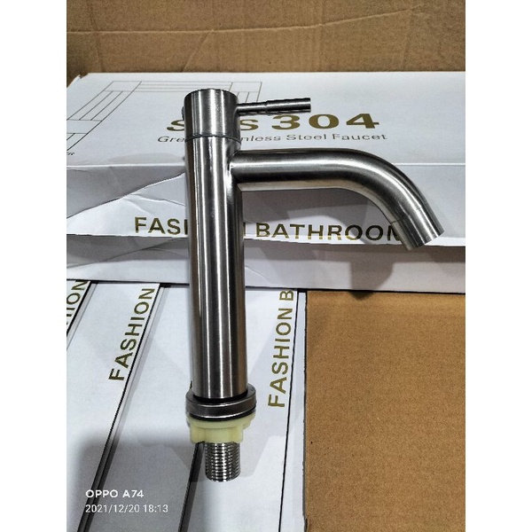 Vòi Lavabo vòi rửa mặt Lạnh inox 304 Đầu Cong - La điếu cong