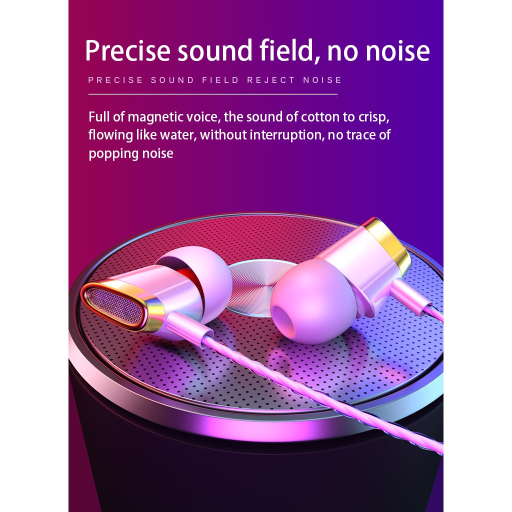 Tai Nghe Nhét Tai Jack 3.5mm Âm Thanh HIFI Có Micro Chống Ồn Tiện Dụng