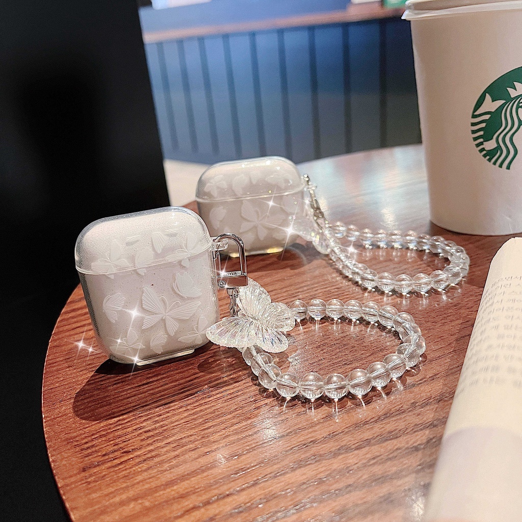 Vỏ Bảo Vệ Hộp Sạc Tai Nghe AirPods3 AirPods3 Pro 2Gen Họa Tiết Bướm Lấp Lánh Thời Trang 2021 Ốp