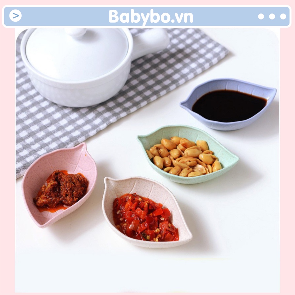 Set 4 bát đựng gia vị, bát ăn dặm lúa mạch mini hình dáng đáng yêu