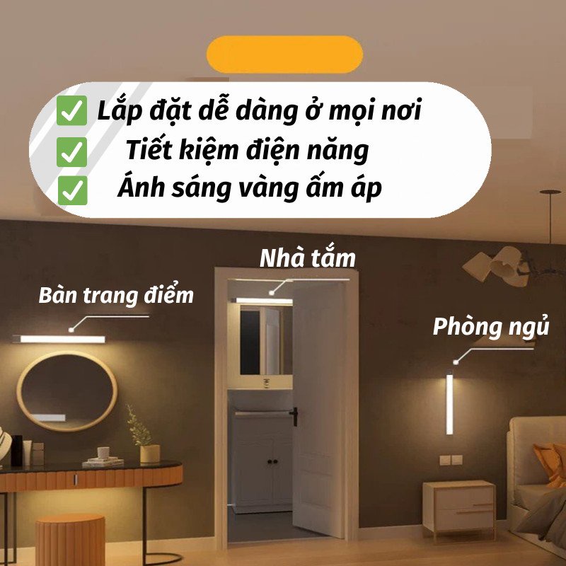 Đèn Led Cảm Ứng, Gắn Hành Lang, Tủ, Nhà Vệ Sinh Cảm Biến Thông Minh ĐÈN TOKI