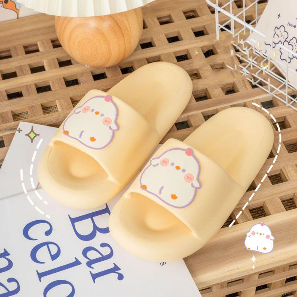 Dép Đi Trong Nhà Tắm Đế Bằng Mềm Mại Chống Trượt Hở Ngón Hình Gà Con Dễ Thương