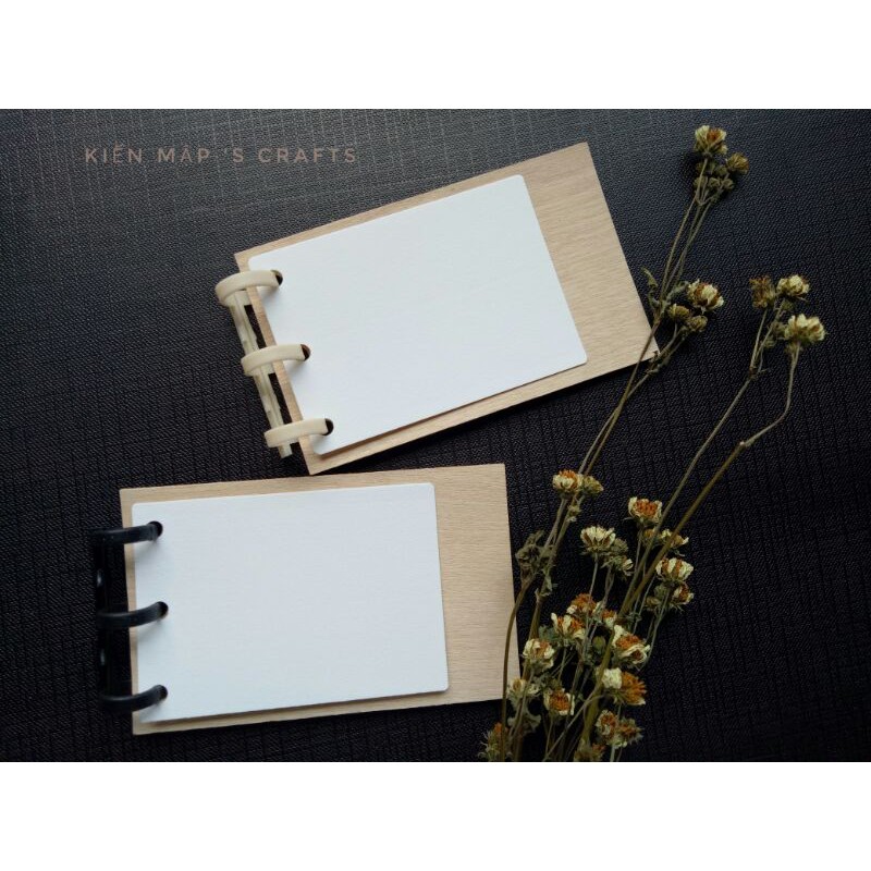 Bìa gỗ kê giấy vẽ minisize handmade Phụ kiện chụp ảnh sổ tay mini
