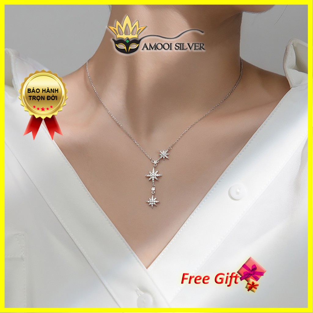Dây chuyền bạc S925 3 ngôi sao - Amooi Silver AD64