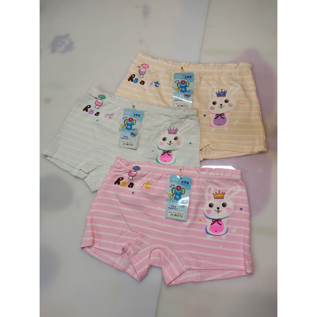 Quần lót đùi cotton cho bé gái in hình dễ thương size cho bé 14-29kg