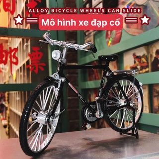Mô hình xe đạp cổ điển chất liệu hợp kim tỉ lệ 1/10, mô hình xe cổ xưa