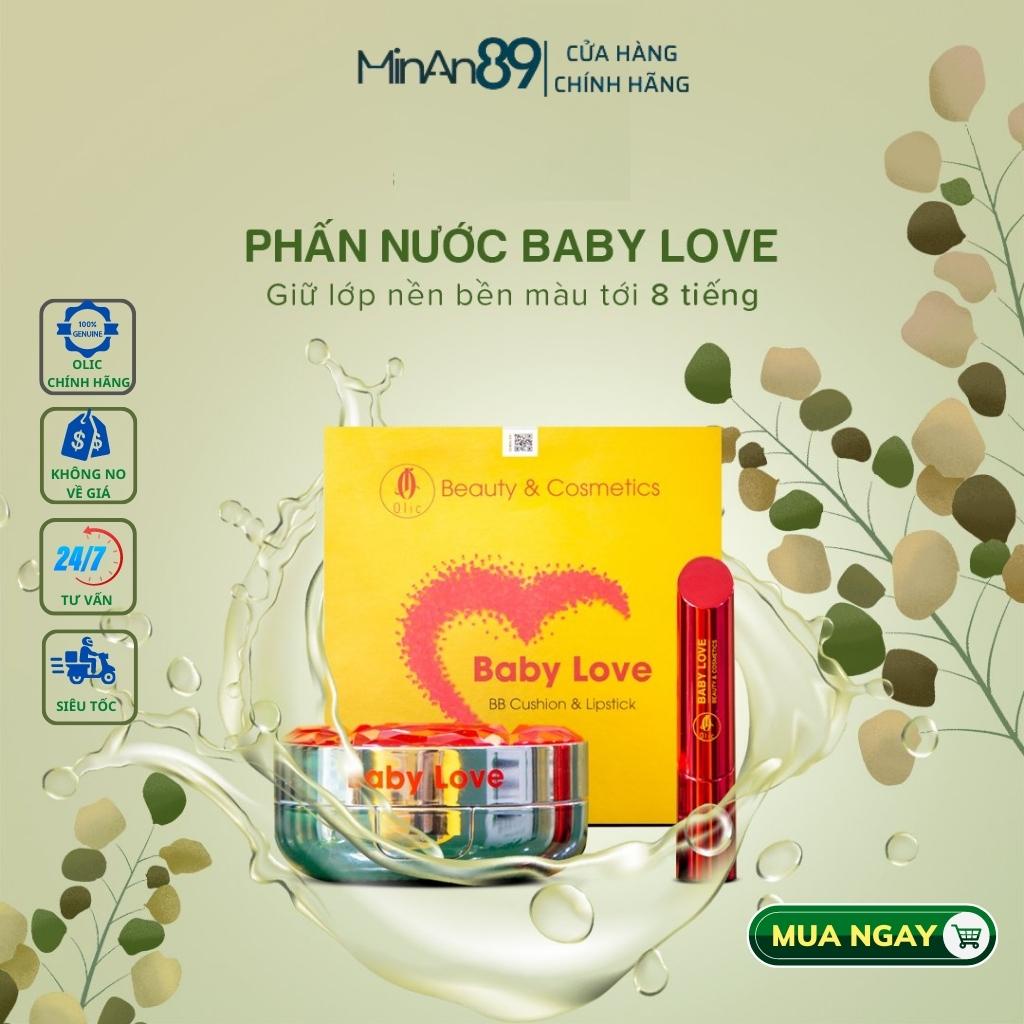 Phấn Nước Son Kem Lì Baby Love Olic Chính Hãng Cao Cấp ,Combo Phấn Nước Son môi bền màu cực chuẩn  đỏ hồng xinh tươi