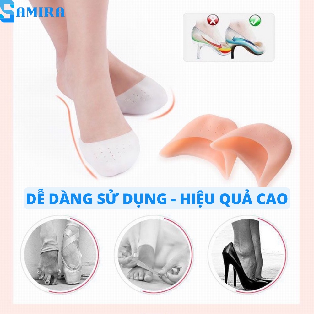 Combo 2 miếng lót silicon đệm mũi chân lót bảo vệ chống đau rộng ngón chân khi mang giày múa ba lê SA15
