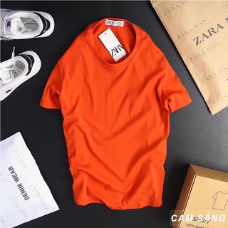 [Best Trong Tầm Giá][Cam Sáng]Áo Thun Trơn Vải Cotton Thoáng Mát Hàng VNXK- Nam Nữ Đều Mặc Được