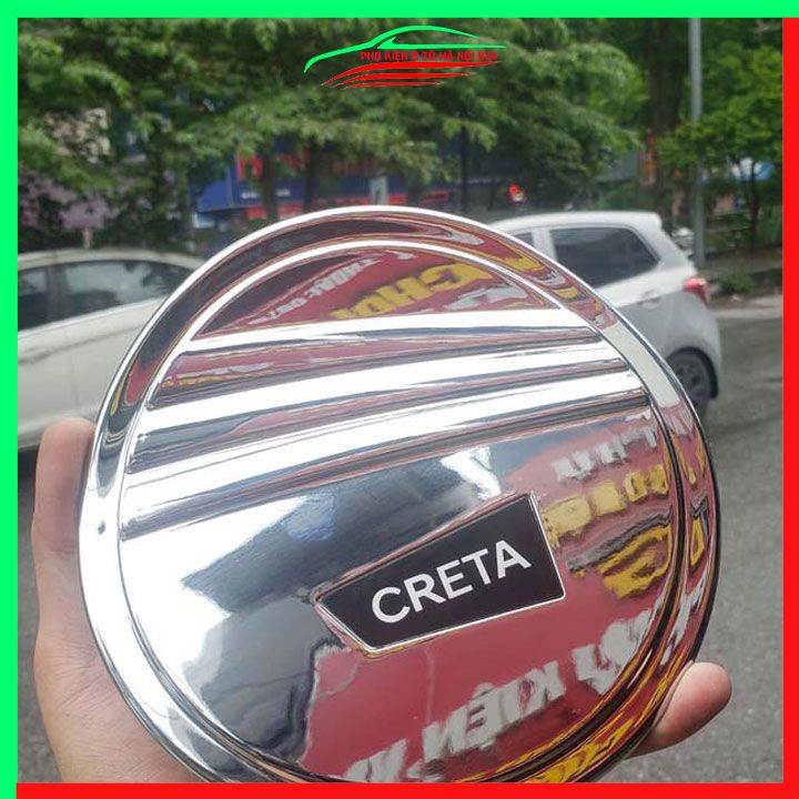 Ốp nắp xăng Creta 2022-2023 mạ crom bảo vệ chống trầy trang trí ô tô