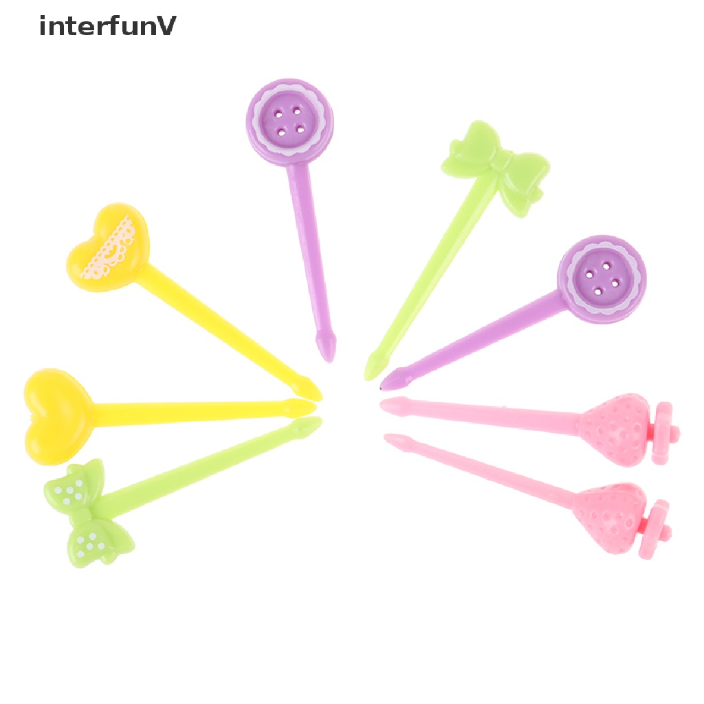 Set 8 Nĩa Ăn Trái Cây / Thức Ăn Tráng Miệng Mini Cho Bé