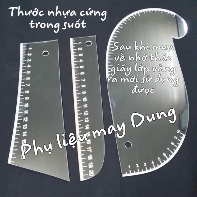 Thước vẽ cổ áo sơmi ( bán nguyên bộ)