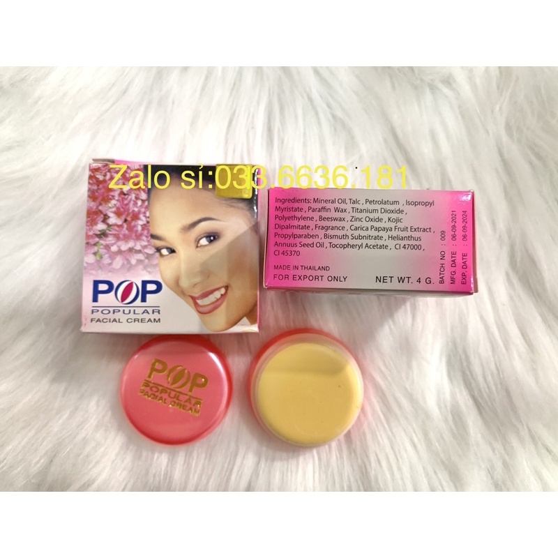 sỉ nguyên lố 12 hủ kem pop chuẩn Thái Lan hủ 4g