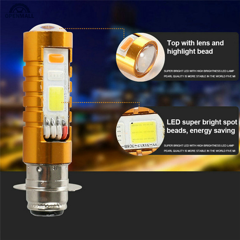 Đèn pha 3030 Led 6000k P15D H4 Ba20D H6 siêu sáng cho xe mô tô chuyên dụng chất lượng cao