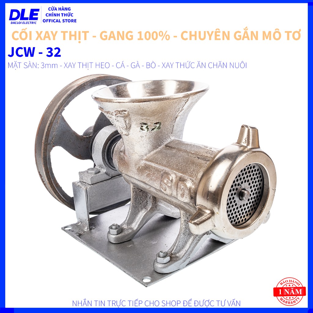 CỐI XAY THỊT GẮN MÔ TƠ KÉO - BẰNG TAY - JCW 32 - GANG 100% - KHÔNG SỌ BỊ NỨT VỠ
