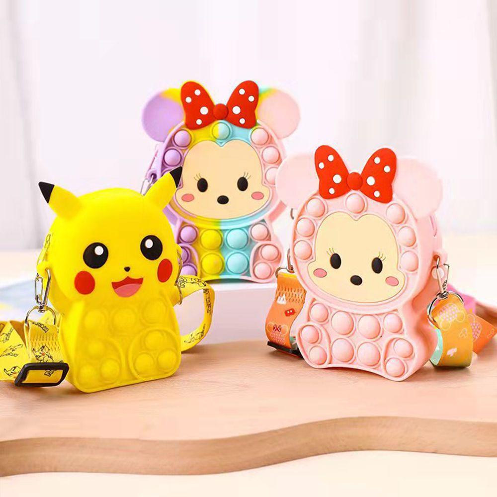 KENT1 Rodent Túi Đeo Vai Đựng Tiền Xu Bằng Silicone Hình Pikachu Minika Chống Căng Thẳng