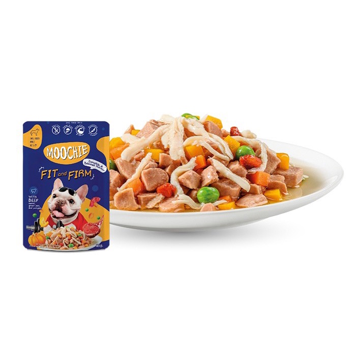 Pate dinh dưỡng Moochie nhiều vị cho chó, thức ăn mềm cho chó gói 85g
