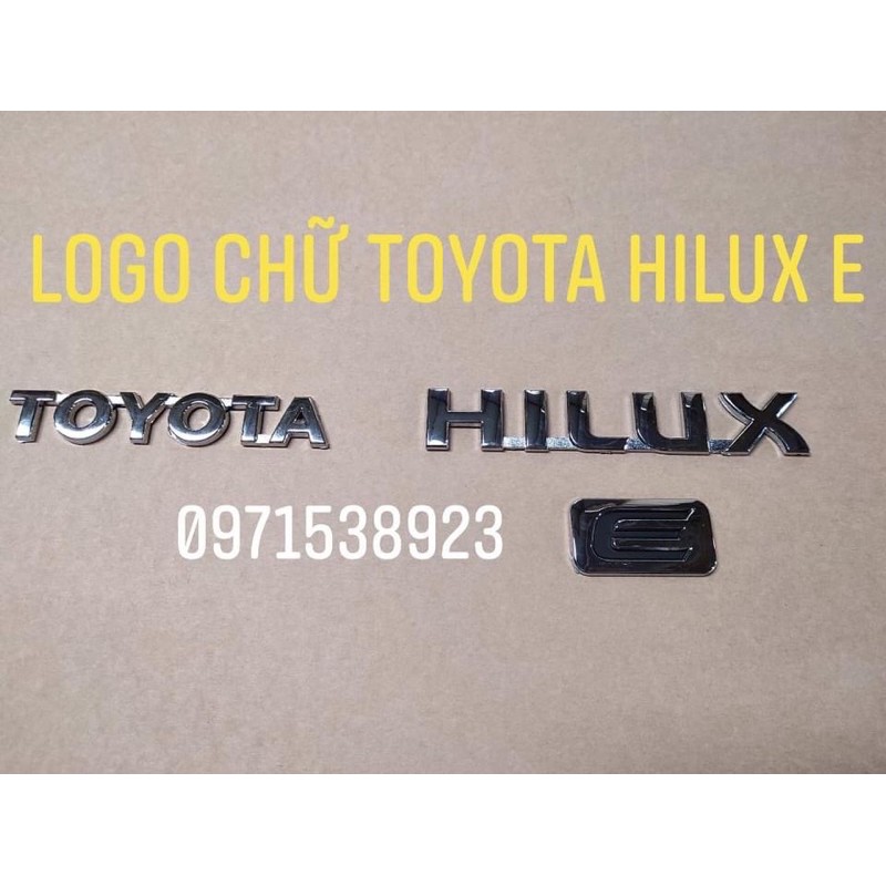 Logo chữ nổi Toyota Hilux, 3.0, D4D, E, G dán thân xe
