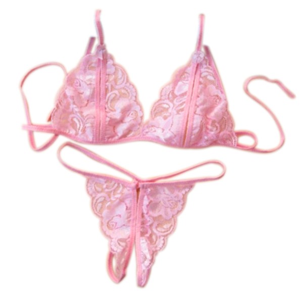 Combo áo lót và quần lót ren thêu hoa - Màu hồng | BigBuy360 - bigbuy360.vn