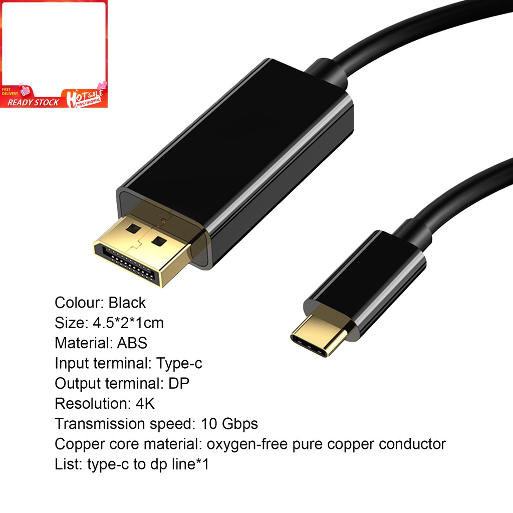 Dây Cáp Chuyển Đổi Type-C Sang Dp 1.8m Hd-Compatible Cho Máy Tính | BigBuy360 - bigbuy360.vn