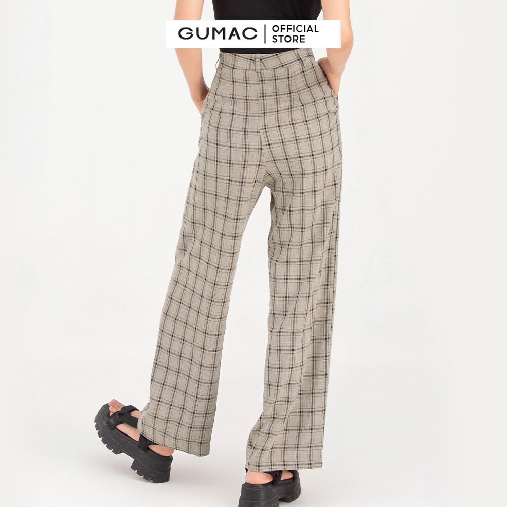 Quần ống rộng QB7102 GUMAC caro trẻ trung cá tính