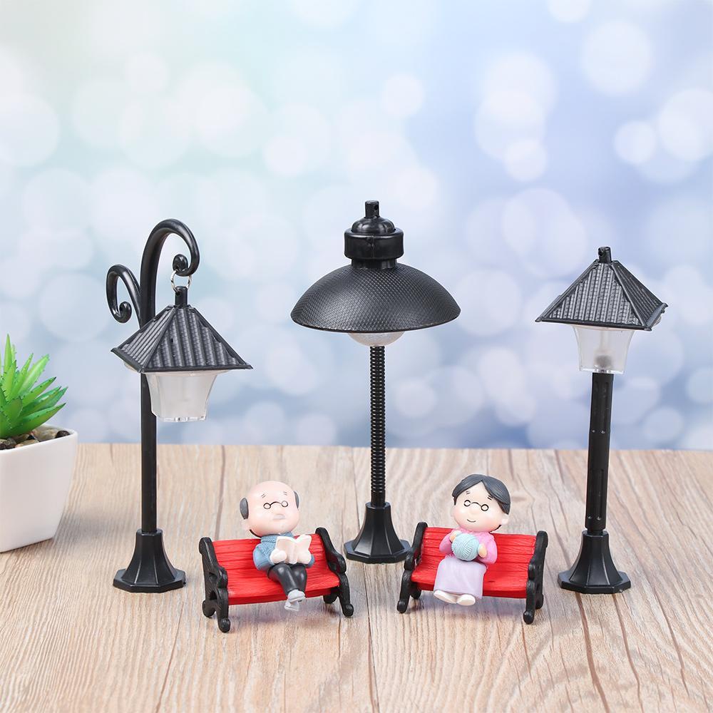 BORAG Mô Hình Đèn Đường Mini Phong Cách Vintage Dùng Trang Trí Tiểu Cảnh