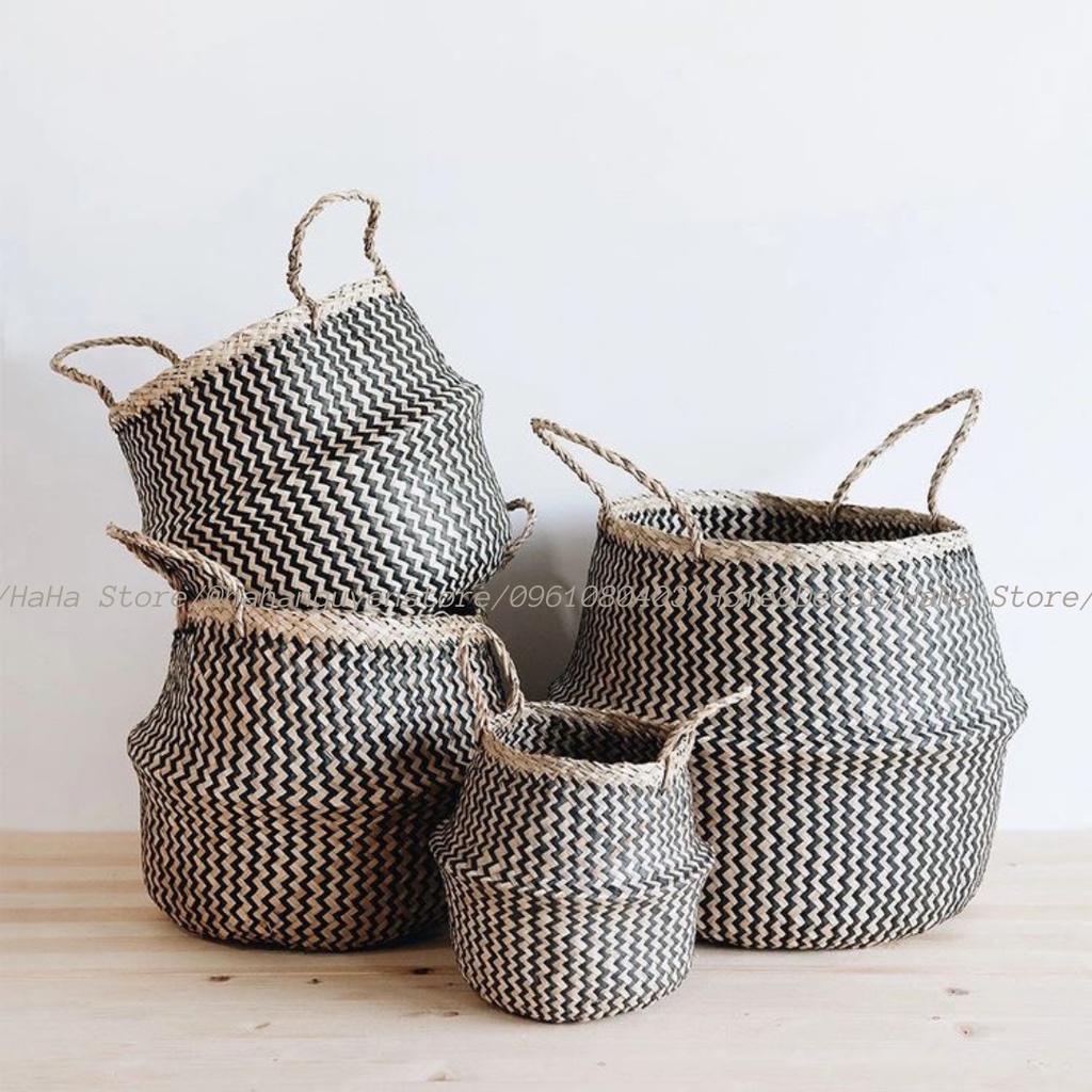 Giỏ cói trồng cây trang trí nhà cửa Chậu cói nhiều kích thước nhiều mẫu