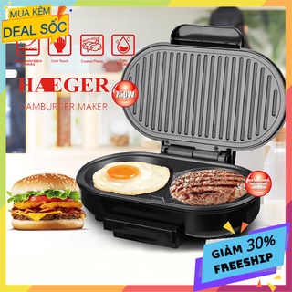 Máy nướng thịt làm bánh mì hamburger cao cấp HAEGER kèm khuôn ép