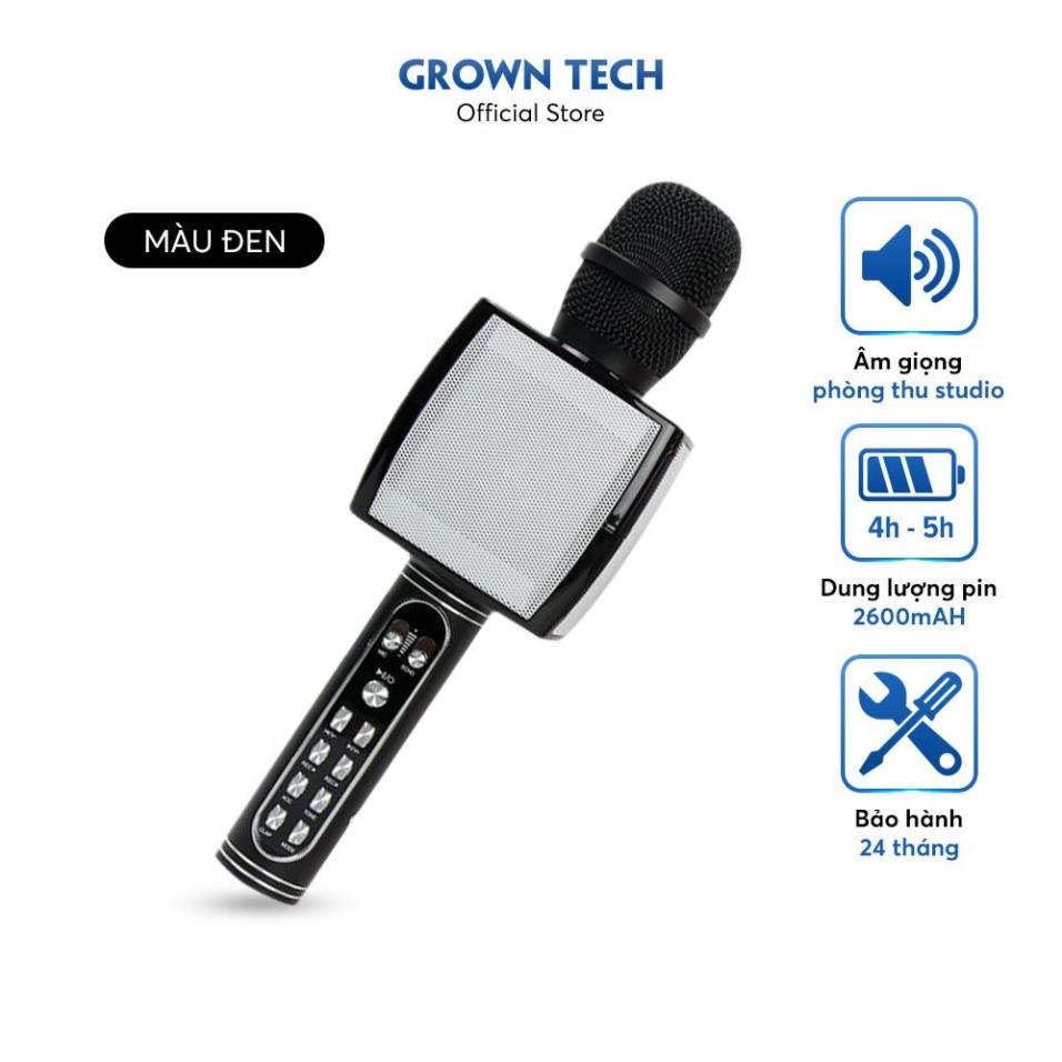 Micro không dây karaoke GrownTech YS 91 mic hát kara hỗ trợ thu âm, live streams