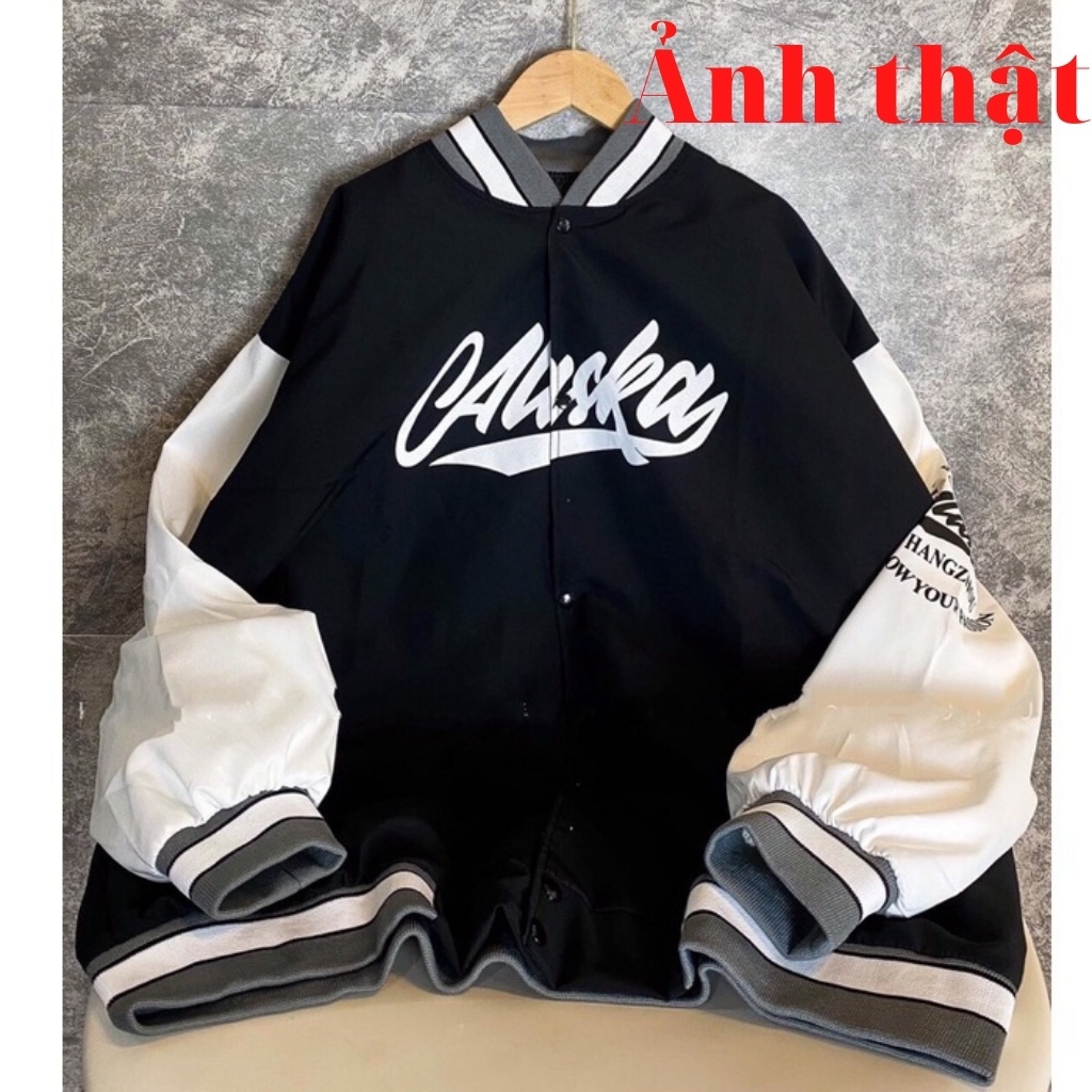 Áo khoác bomber gió 2 lớp Alaska form rộng 70kg unisex dành cho nam nữ đẹp chuẩn ảnh 100% ảnh thật xưởng sỉ nguyễn hoa