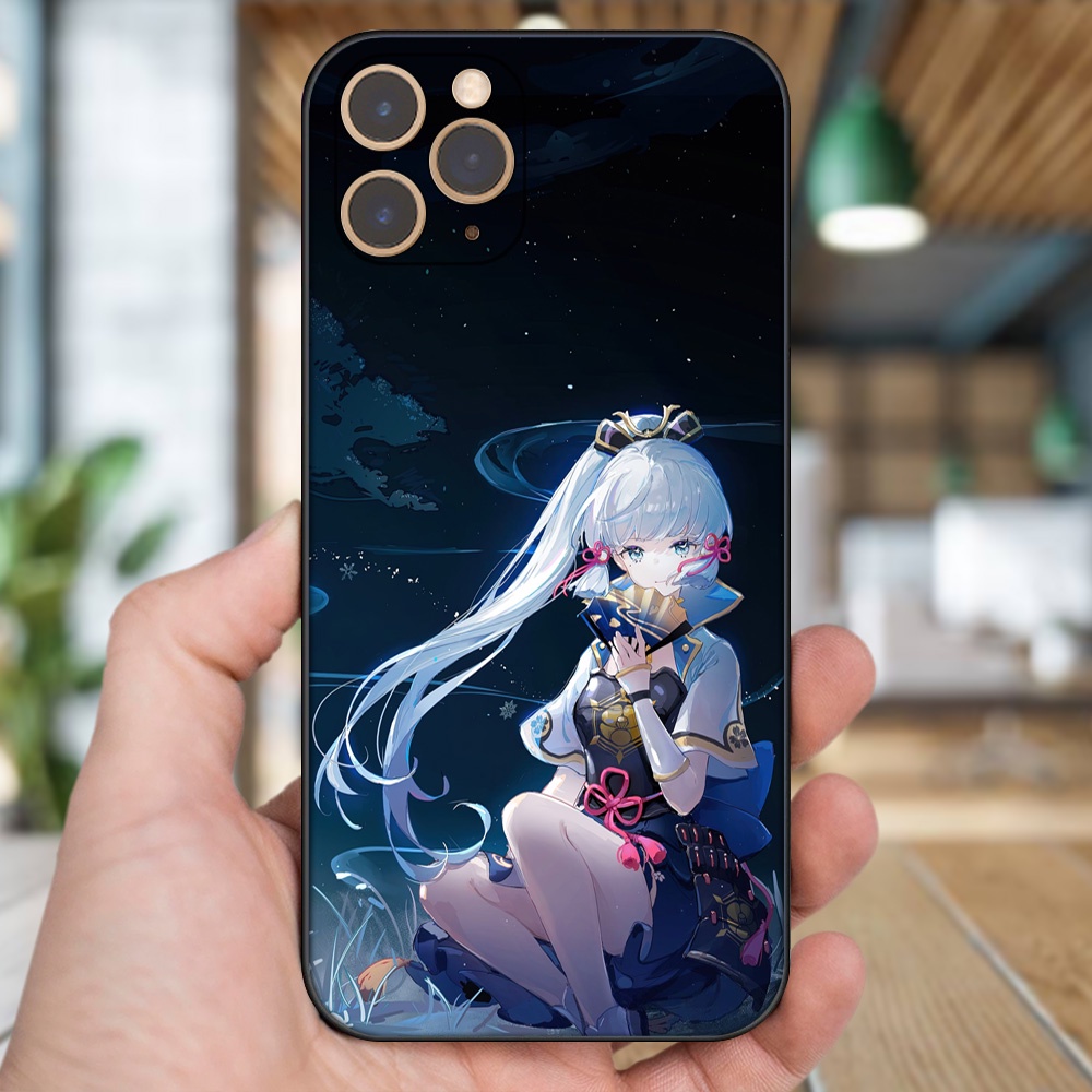 Ốp lưng iPhone 11 Pro dẻo đen cạnh vuông in hình Ayaka Genshin Impact