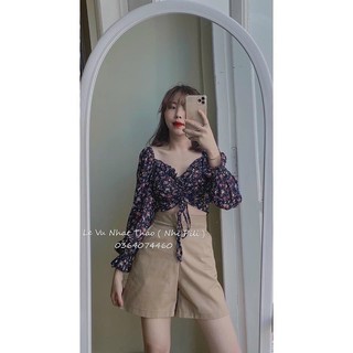 Quần short tây kaki lưng cao