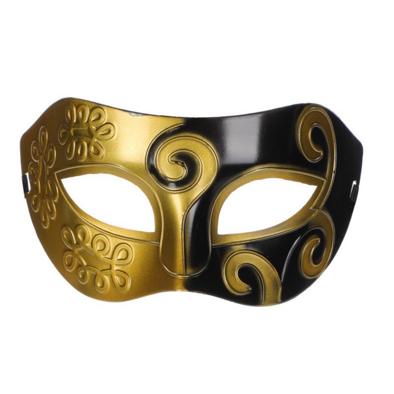 Mặt nạ nửa mặt vàng đồng cổ điển Che Nửa Mặt Dùng Cho Tiệc Halloween,sự kiện,lễ hội hóa trang có dây đeo