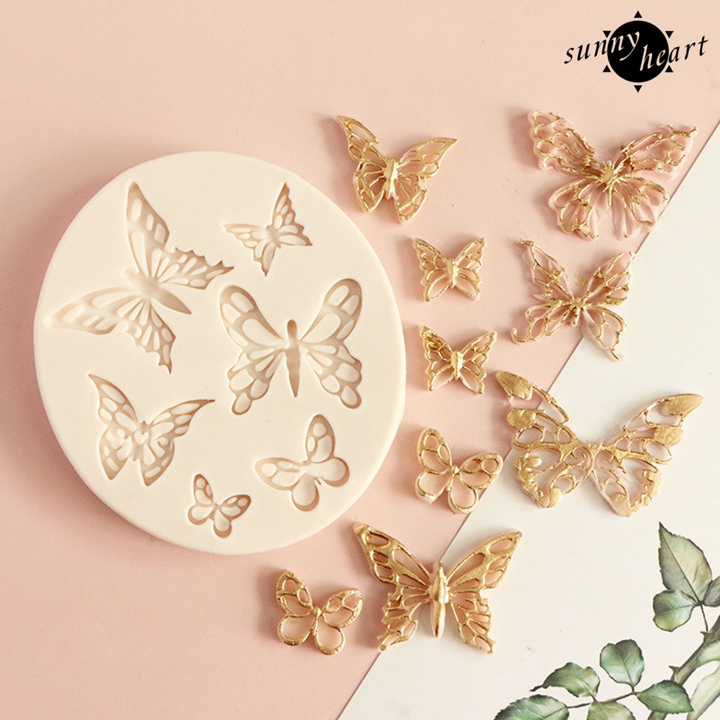 Khuôn Silicone Làm Bánh Hình Bướm Trọng Lượng Nhẹ An Toàn Cho Sức Khỏe