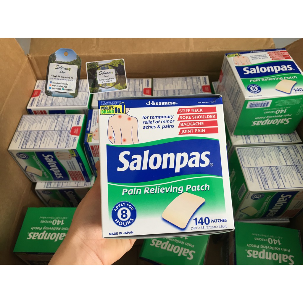 Miếng dán Salonpas hộp 140 miếng - Hàng Mỹ