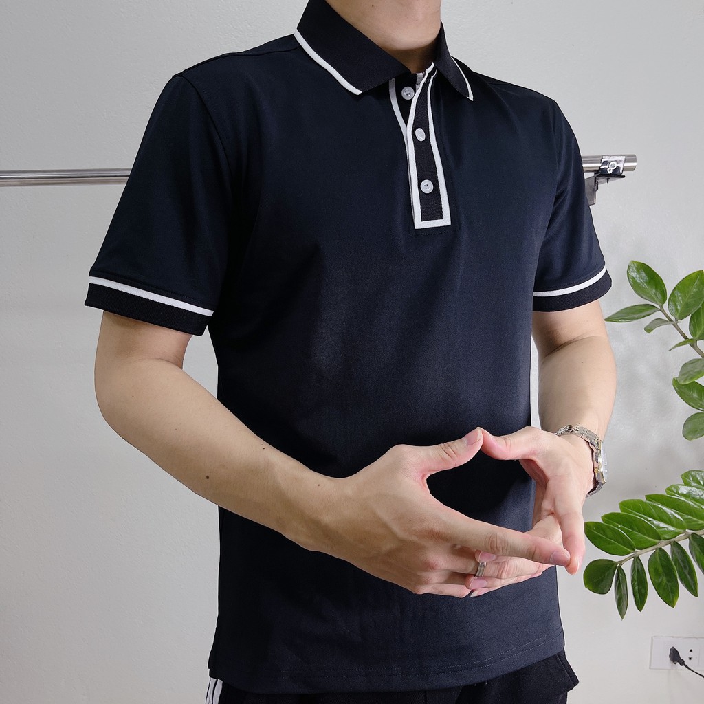 Áo Polo nam cổ trụ chất liệu vải cotton 3 màu trẻ trung đơn giản ,phong cách hiên đại co dãn thoải mái | BigBuy360 - bigbuy360.vn
