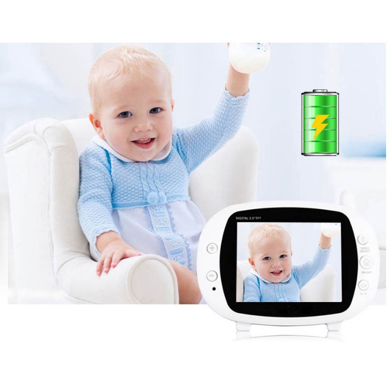 [Chính Hãng] Máy Báo Khóc Baby Monitor Màn Hình Lớn 3.5 In Siêu Nét, Tiếng To, Hồng Ngoại Quay Ban Đêm