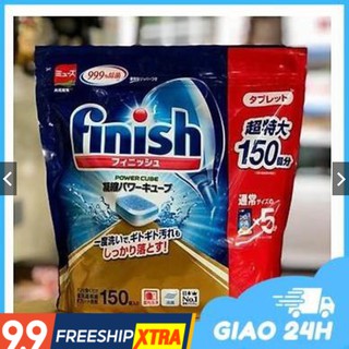 Viên rửa bát Finish Power Cube Nhật Bản (túi 150 viên) dành cho máy rửa bát
