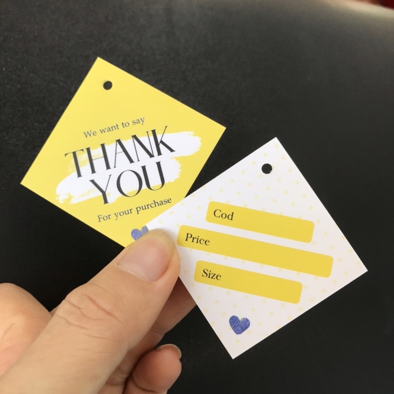 100 cái Tag Quần Áo, Mác Treo Quần Áo, Thẻ Treo Thời Trang Size 4,5x4,5cm Có Đục Lỗ , Chất Liệu C300 mẫu 2